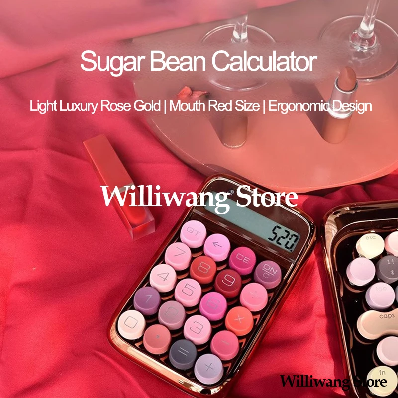 NEW Sugar Bean Lipstick Calculator High Beauty Internet Celebrity Goddess Bluetooth Mechanical Key Digital Keyboard Charging