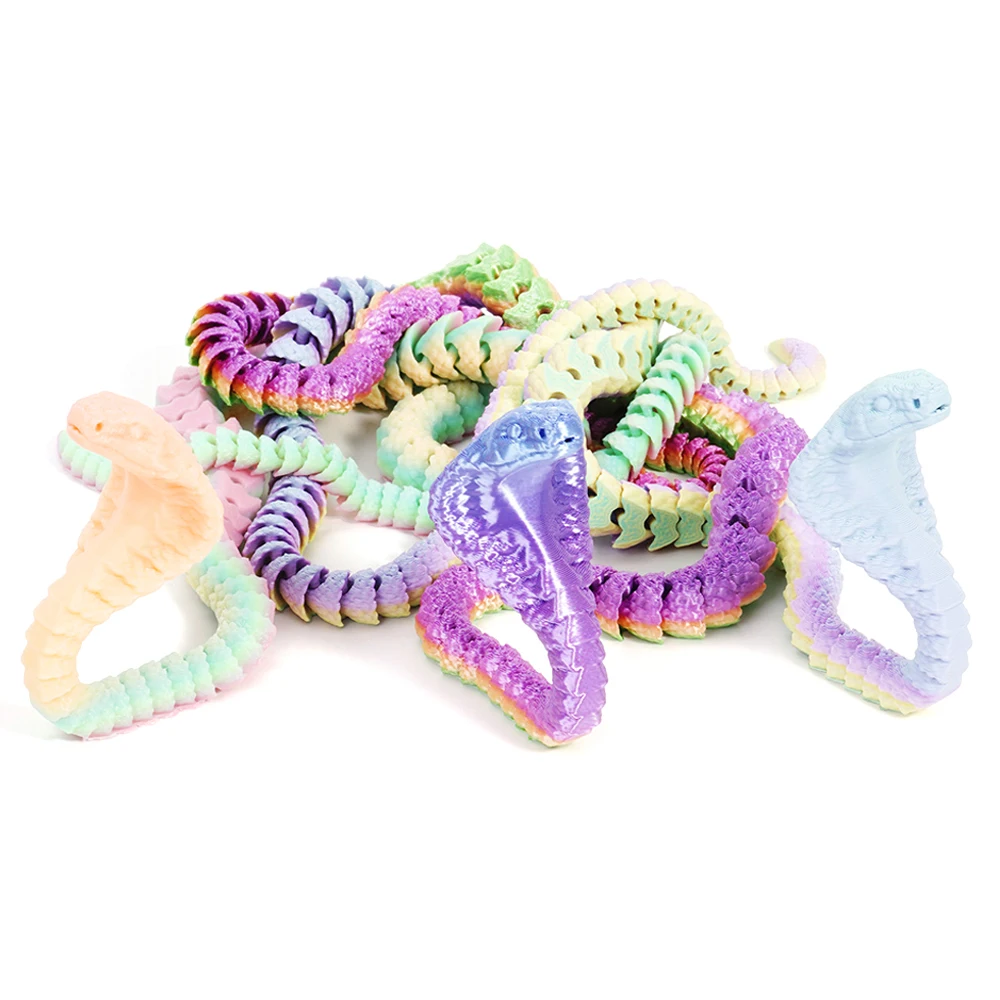 Giocattoli stampati in 3D Serpenti Figure Modello Multi-giunto Ornamento mobile Decorativo Desktop Creatività Novità Regali per bambini Giocattolo luminoso