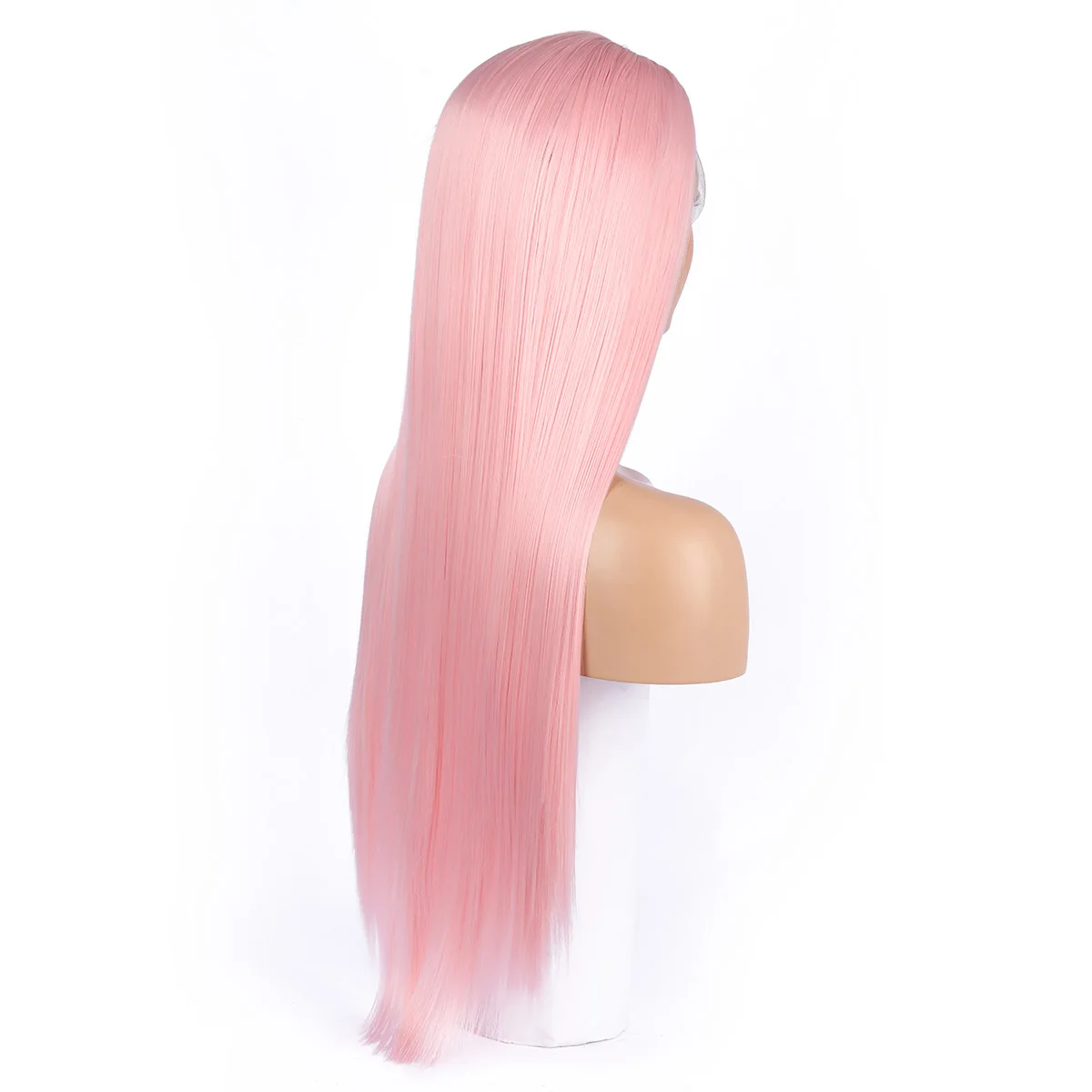 Soft Lace Front Wig 26Inch Long Pink Silk Straight 180%Density For Women With Baby Hair Glueless Synthetic Preplucked Daily