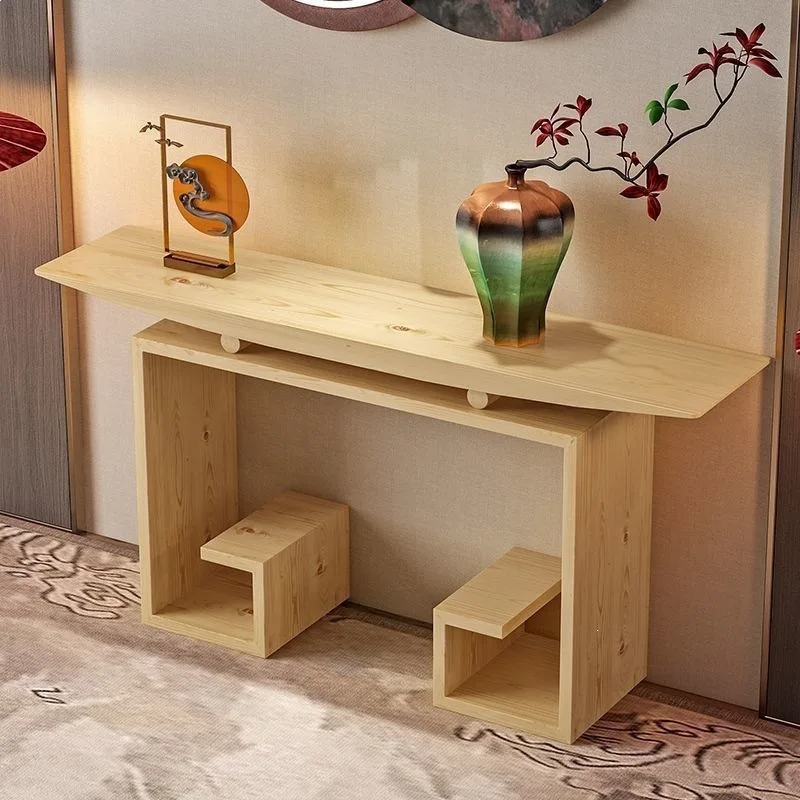 HYS new Chinese-style solid wood entrance table, living room end view table, entrance cabinet, Zen table against the wall