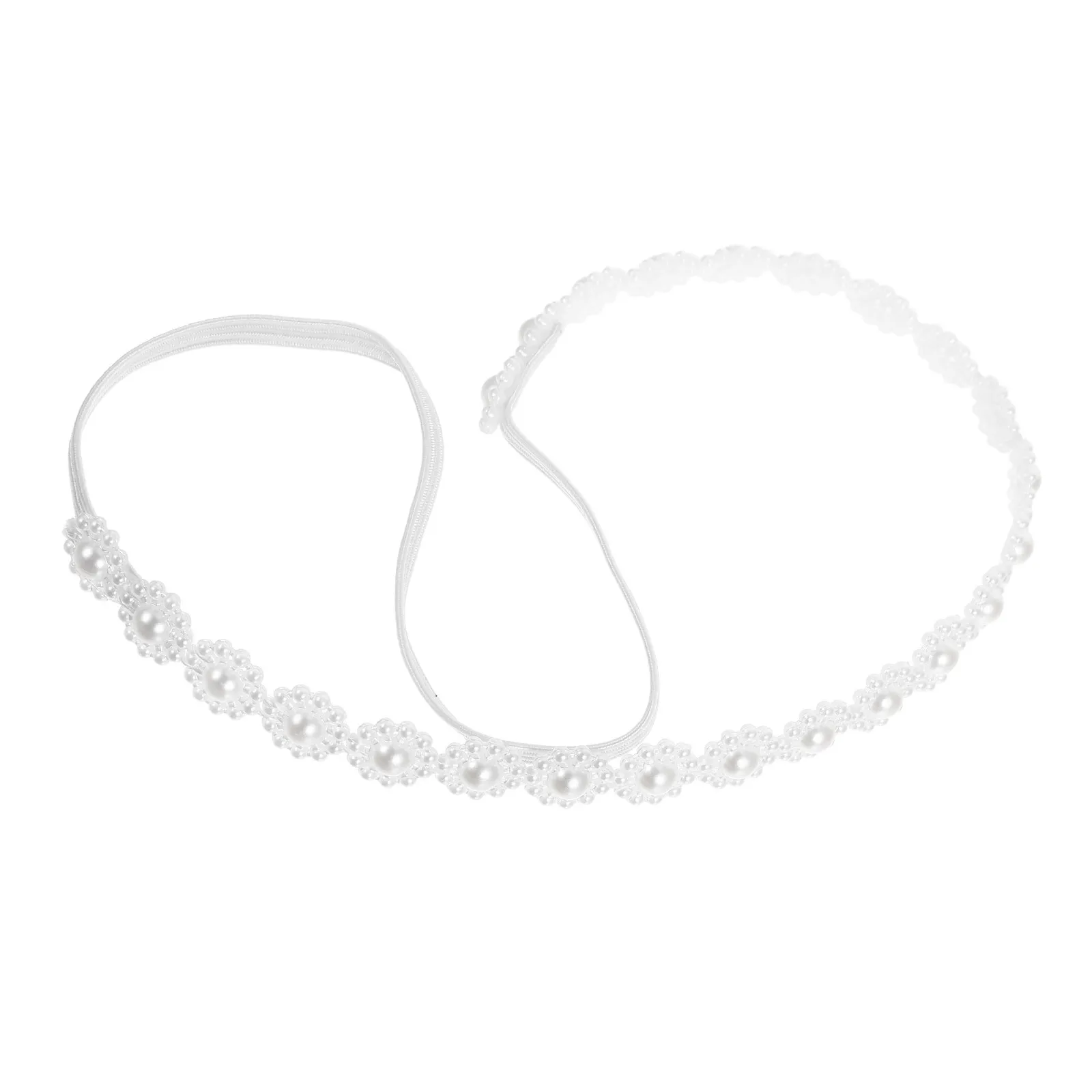 

Новая повязка на голову для новорожденных с жемчугом, мягкая, кремово-белая, с бисерным декором, реквизит для фотосессий, аксессуар для девочек, детские повязки на голову для девочек