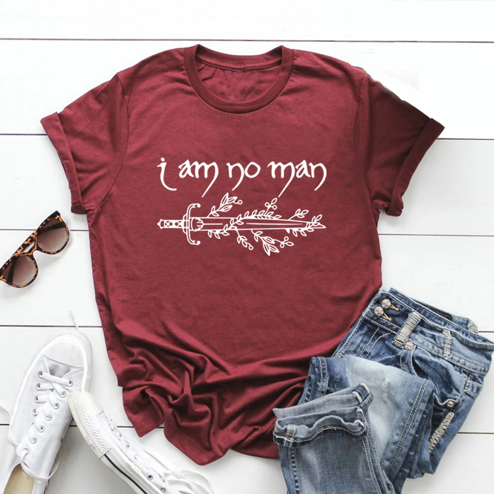 I Am No Man Tshirt Fantasy Merch Reading Fandom T-shirt Book Lover Tshirt Women Graphic T Shirts Streetwear Tee Women Clothes