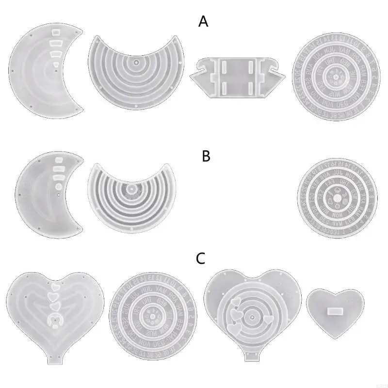 

H9ED Calendar Hanging Listed Mold Hanging Pendant Silicone Mold Handicrafts Hanging Sign Calendar Wall Decorative Resin Mold