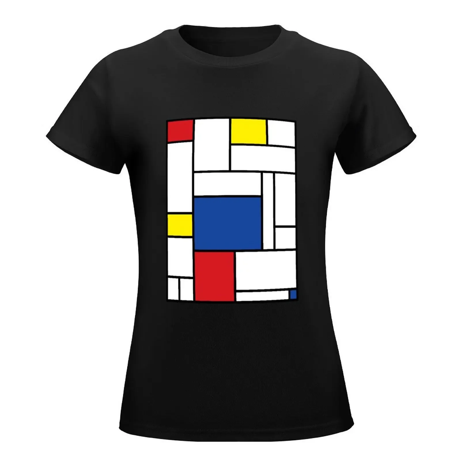 Mondrian Minimalist De Stijl Modern Art II ? fatfatin T-Shirt cute clothes summer tops Female clothing Women's cotton t-shirt