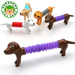 Decompression Novelty Spring Dog Pop Tubes Sensory Toy Stress Relieve Bellows Toys For Adult Kids Anti-stress Squeeze Toys Gifts