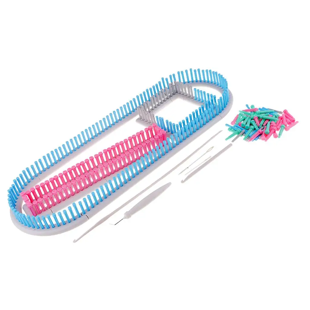 

Набор для вязания из пластика: ткацкий станок, фигурные элементы, полный комплект швейных принадлежностей для рукоделия, органайзер для ниток и пряжи