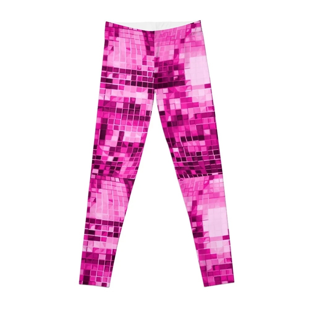 

Pink Disco Ball Pattern Leggings workout clothes for Women's fitness Tight fitting woman Womens Leggings