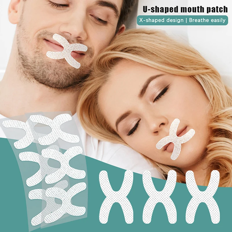 30pcs X-Shape Mouth Tape Sleep Strips For Anti-snoring Mouth Breathing Tape Improve Sleep Mouth Stickers For Snoring Lip Patches