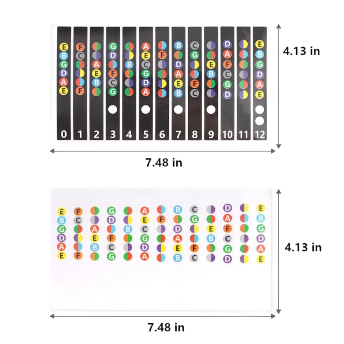 Guitar Fretboard Notes Map Labels Stickers 6 String Transparent and Black Fingerboard Fret Decals for Guitar Beginner