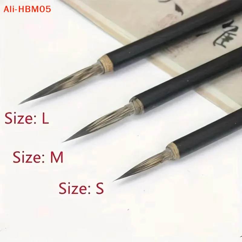 (HB05)3Pcs/set Chinese Calligraphy Brushes Hook Line Brush Set Fine Detail Paint Brushes For Watercolor Calligraphy Art Painting