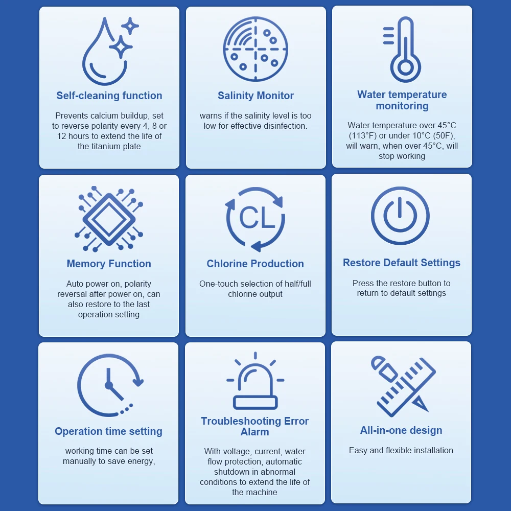 Pool Electrolysis Salt Chlorine Machine All-in-one Efficient Pool EC Salt Chlorine Machine Pool Electrolysis Salt Sterilizer