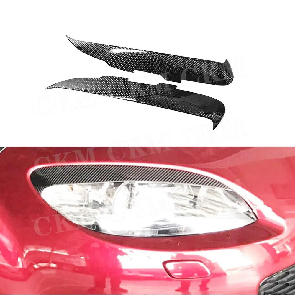 

for Mazda MX-5 MX5 Miata 2009-2012 Carbon Fiber Bodykits Car Front Headlights Eyebrow Eyelid Trim Cover Stickers Accessories