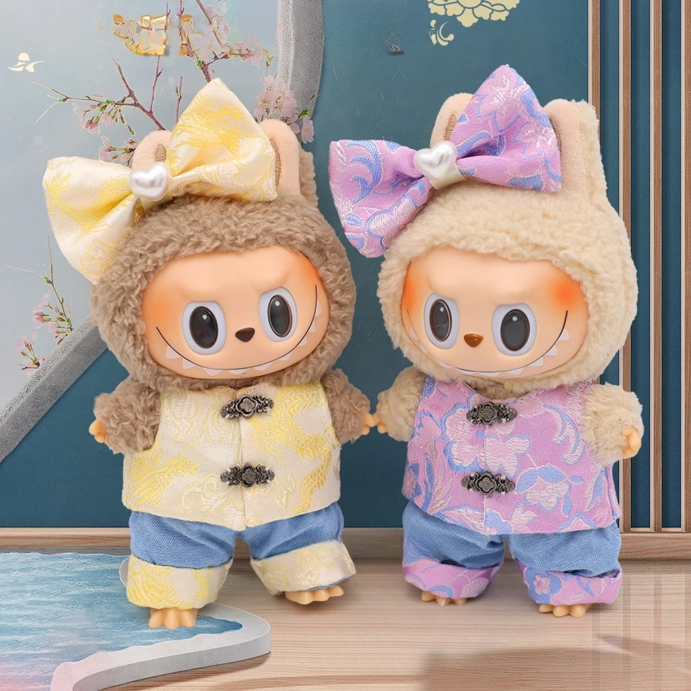 

New Set of Three-piece Satin Chinese-style Bow Hot Selling Clothes for Labrador Without Dolls Doll Replacement Set