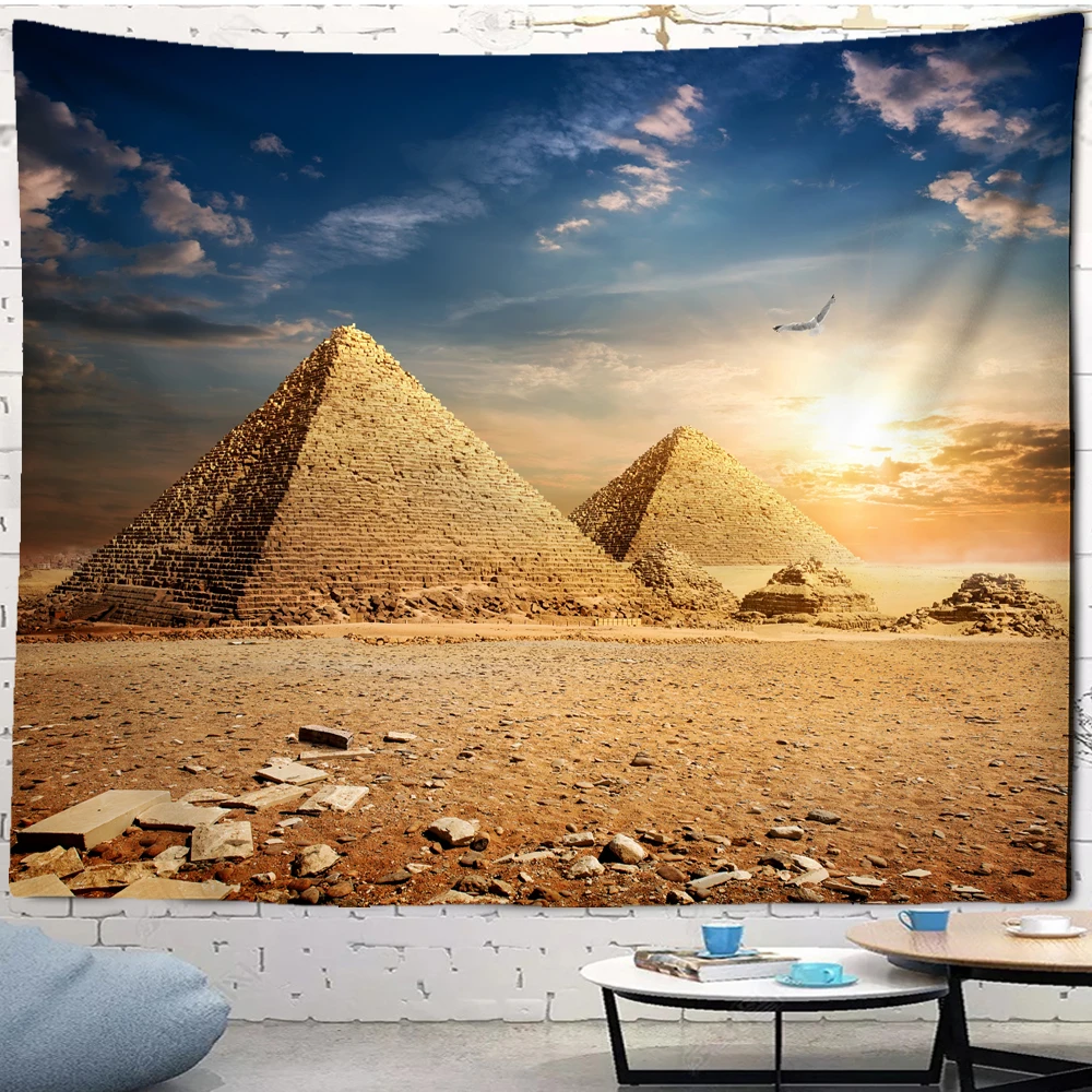 Vintage Pyramid Egypt tapestry wall hanging Ancient Dusk Wild Desert scenery art wall tapestry living room tapestry home decor