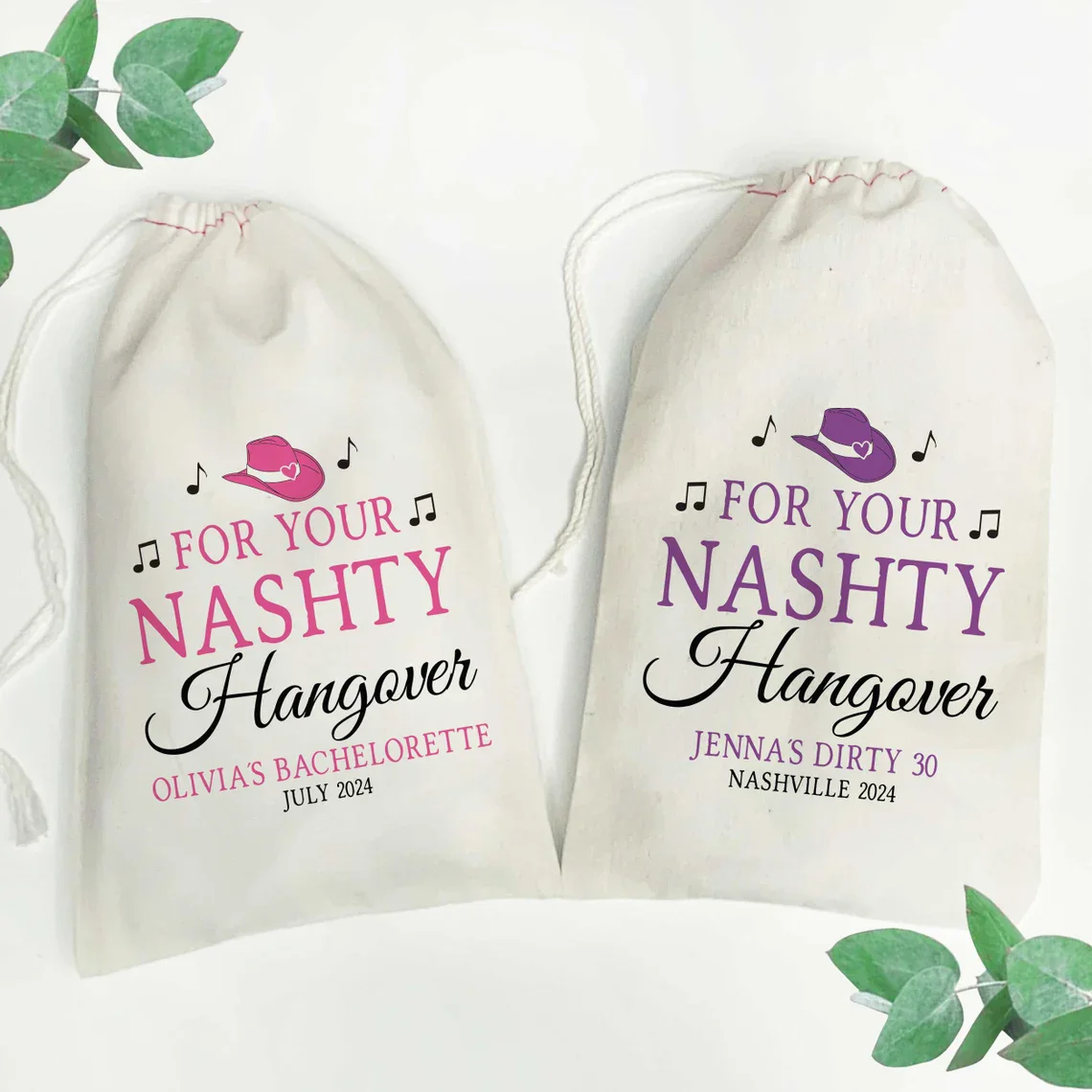 Nashville Bachelorette Hangover Kit, Nashville Birthday Recovery Kit Favor Bags, Nashty Nash Bash Survival Gift Bags, Nasheloret