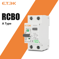 ETEK Residual Automatic Circuit Breaker A Type C Curver 30mA 40A 1p+N 2p With Over Current Leakage Protection 6KA RCD EKL13