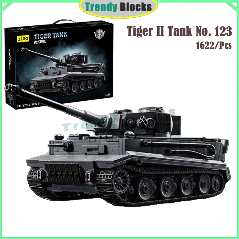 

97015 1622 шт. Танк Tiger II No 1212 строительных блоков Panzerkampfwagen VI Ausf. E,WWII Игрушки Подарки для мальчиков