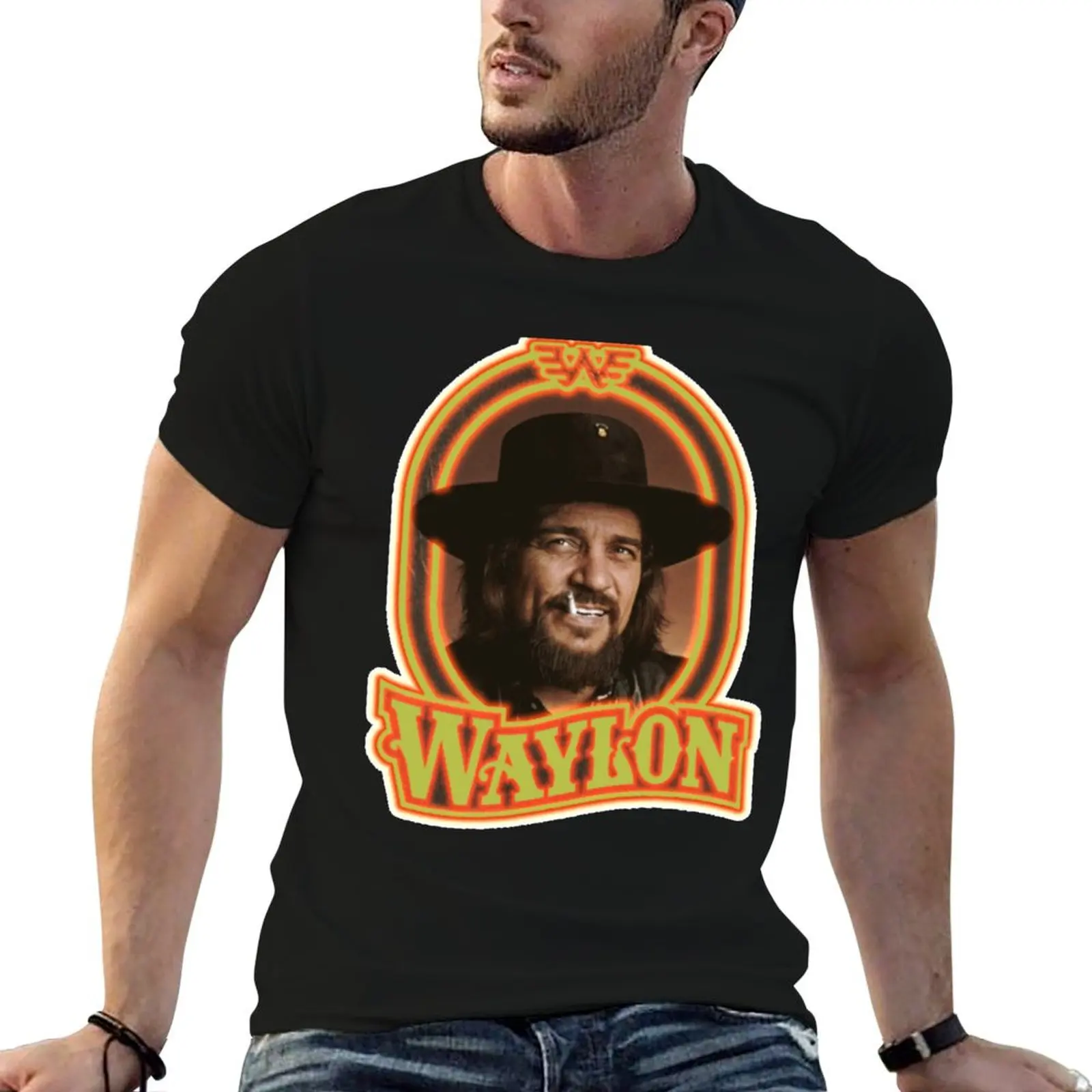 

Waylon Jennings Smoking T-Shirt T-Shirt t shirts with prints anime t shirts for man T-Shirt