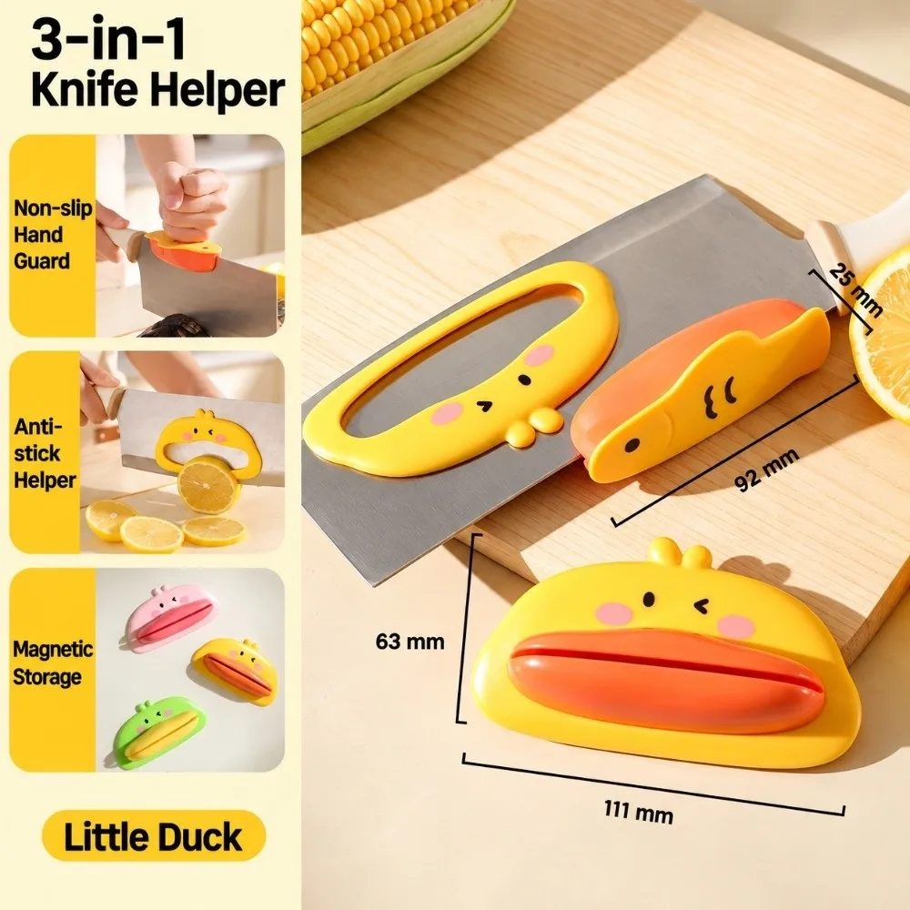 Compact Kitchen Knife Tap Helper Hand Protection Anti-Stick Cutting Knife Back Tool Labor Saving 3-in-1 Kitchen Hand Guard