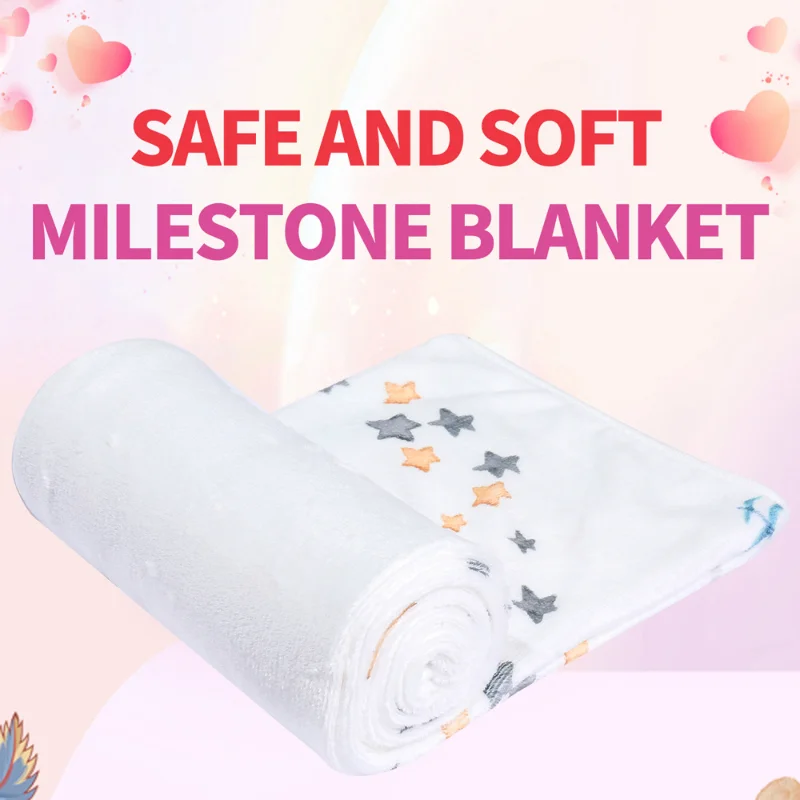 Baby Milestone Flannel Blanket Newborn Photography Blanket Baby Photography Background Cloth Growth Commemorative Blanket