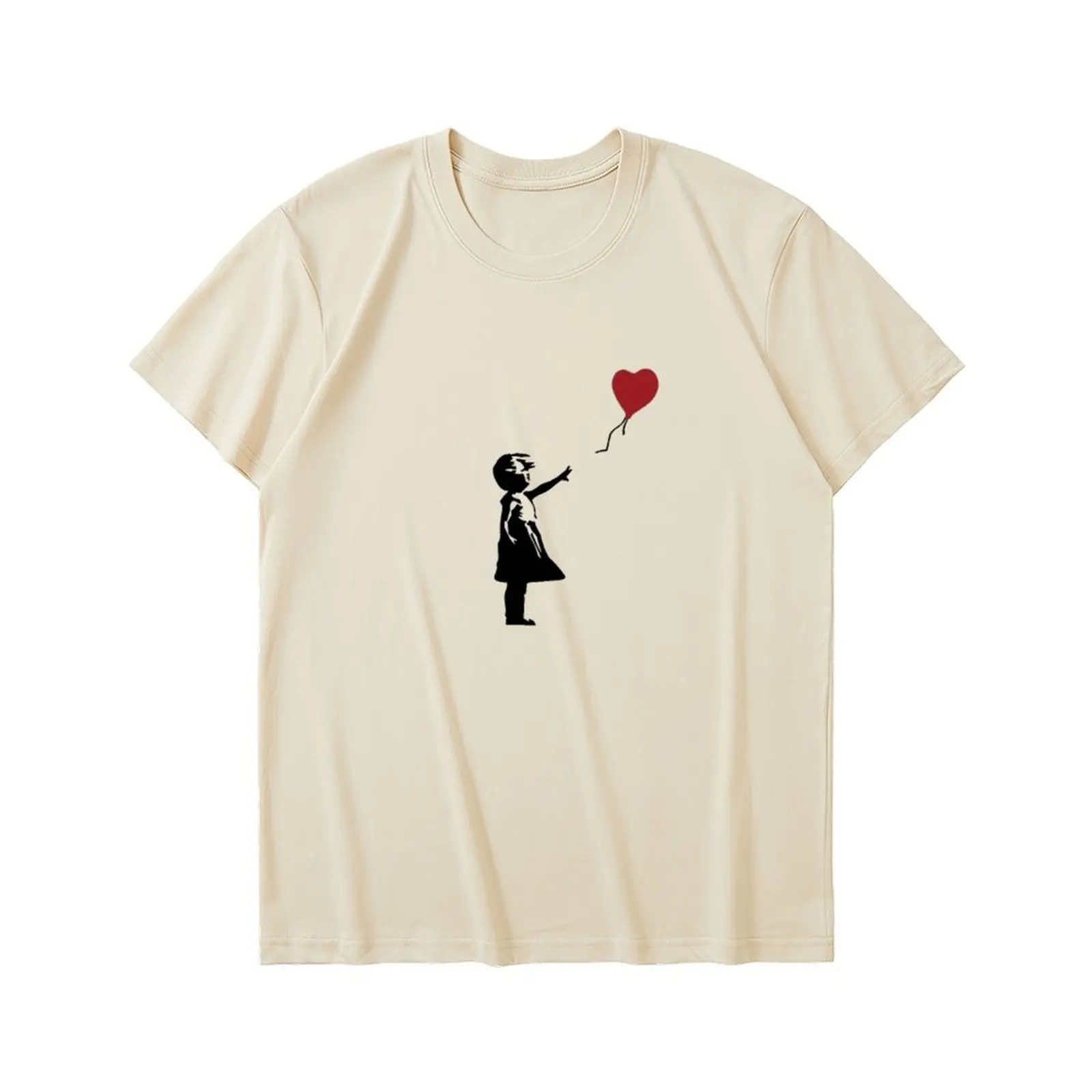 Ropa de mujer, camiseta de manga corta, Tops coreanos, camisetas informales con cuello redondo para mujer, camisetas deportivas con estampado de globos simples, verano 2025, Y2K