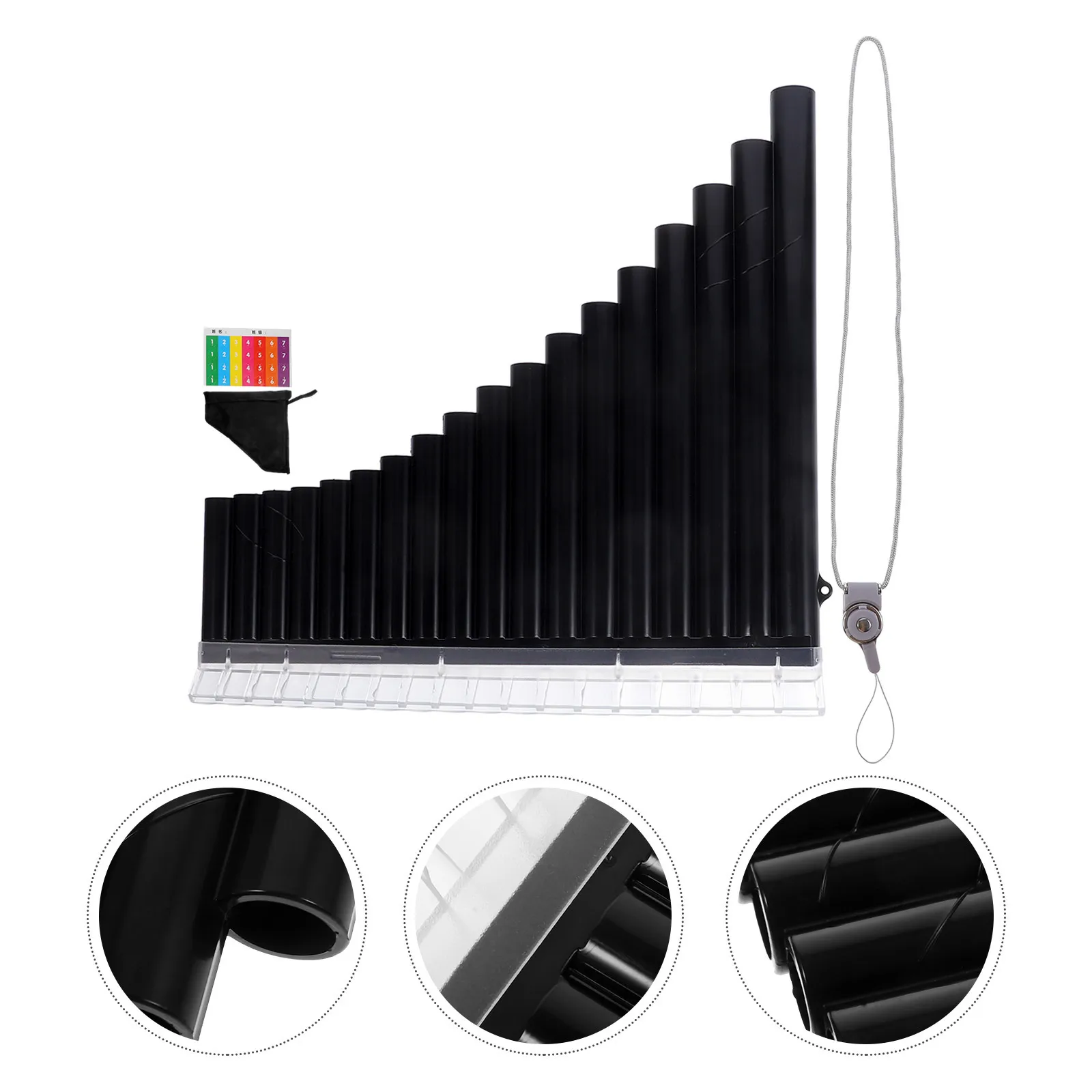 

Professional ABS Resin 18 Pan Flute C Key Portable Panpipe for Beginners School Musical Instrument Educational Performance