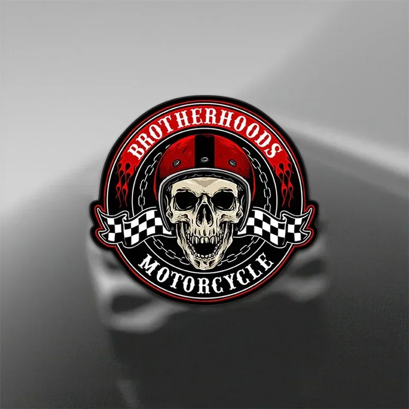 1PC 目を引く兄弟団オートバイビニールデカール - バイクのカスタマイズ/装飾/ラップトップ/電話/ウォーターボトル用の友情の雰囲気