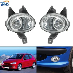ZUK Front Fog Lamp Fog Light Front Bumper Lamp Reflector Light For Peugeot 206 2005 2006 2007 2008 Driving Anti Fog Light