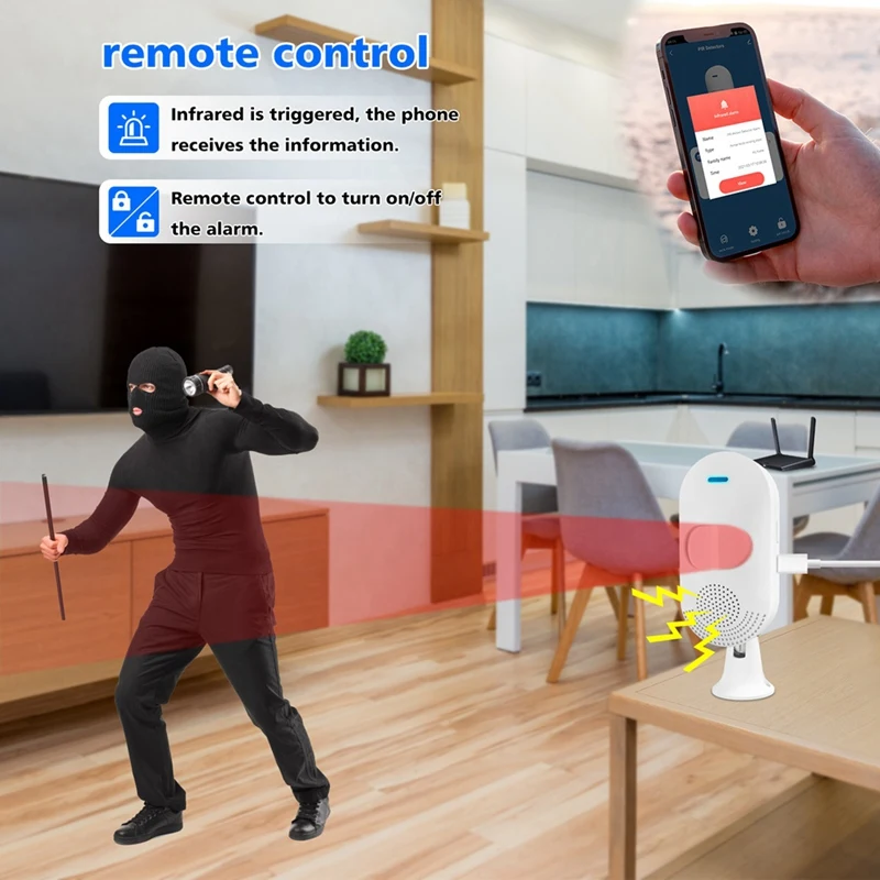 【Kue Panas】 Sensor Olahraga Inframerah PIR Cerdas Wifi Grafiti Dalam Ruangan Aplikasi Anti Maling Detektor Ponsel Manusia Nirkabel