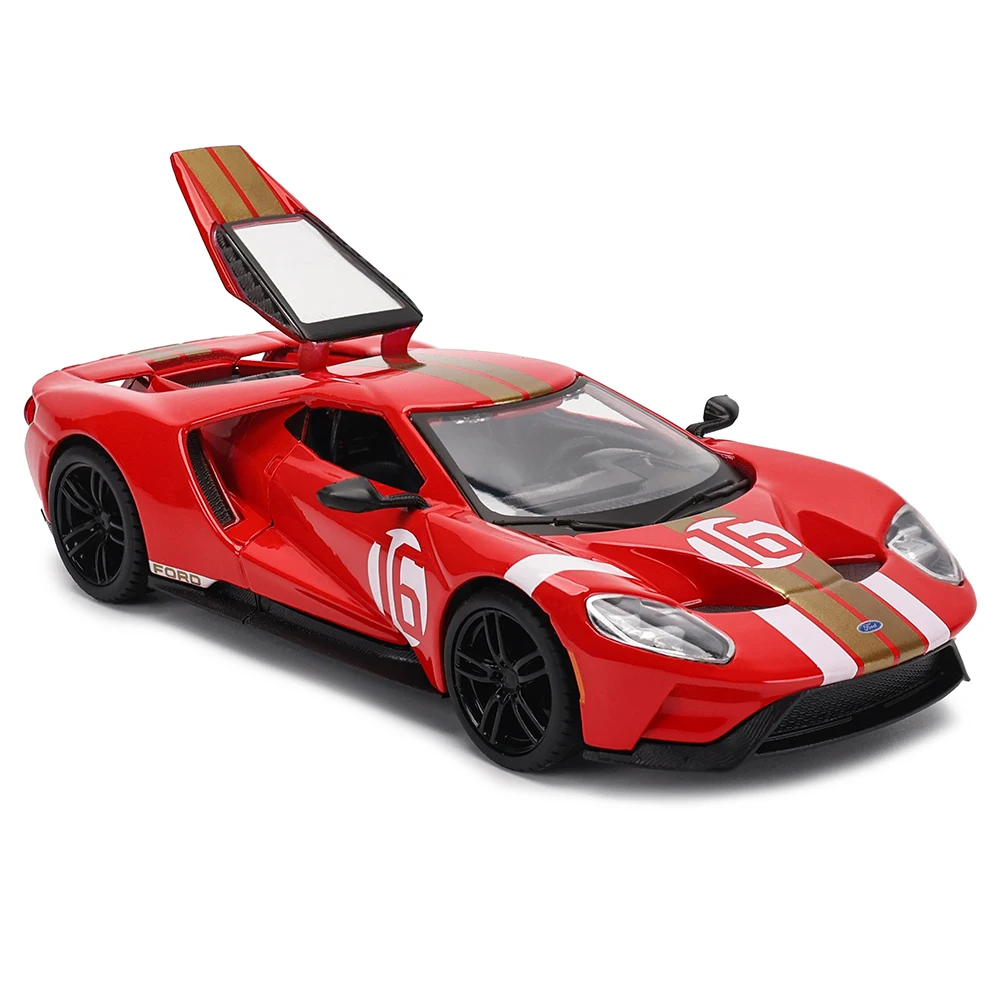 Bburago 1:32 2022 Ford GT Heritage Edition Alloy Luksusowy pojazd Diecast Cars Model Kolekcja zabawek Prezent