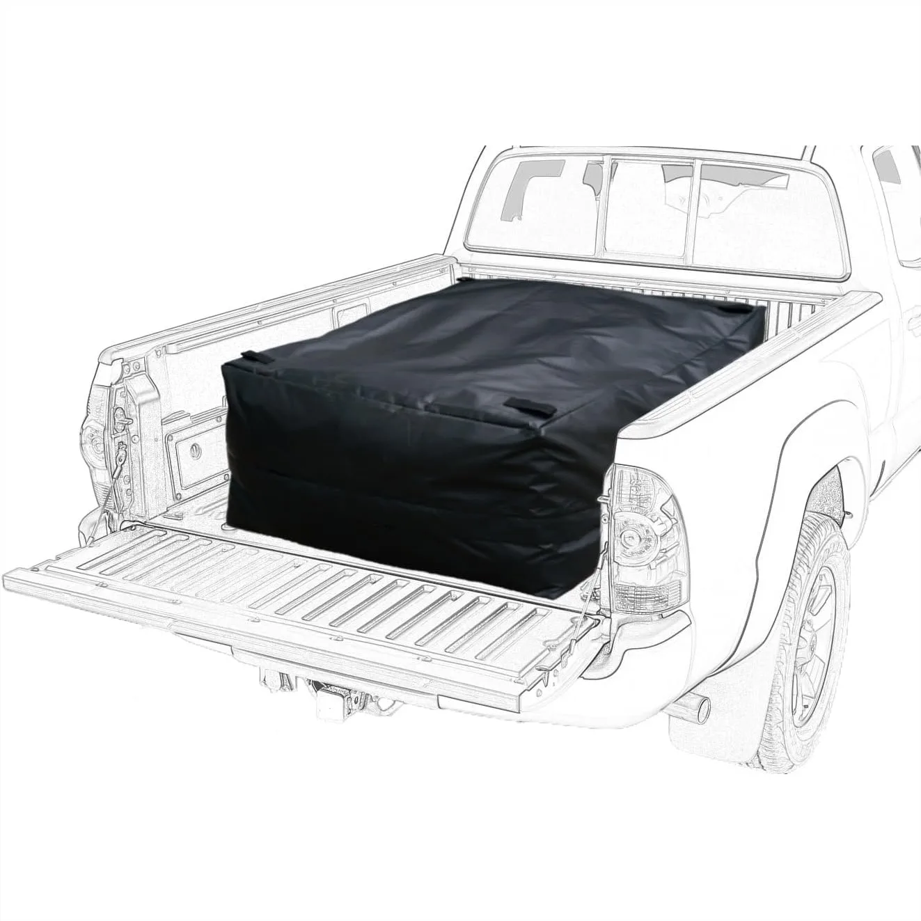 

Truck Bed Cargo Bag, 26 Cubic Feet Waterproof Pickup Storage, Heavy Duty PVC with Bungee Cords