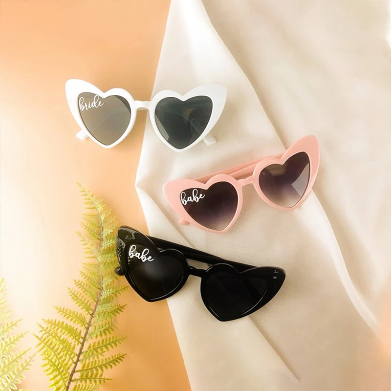 

Personalized Heart Shaped Sunglasses For Women Custom Bride Sunglasses Bridesmaid Gifts Beach Bride Bachelorette Party Favors