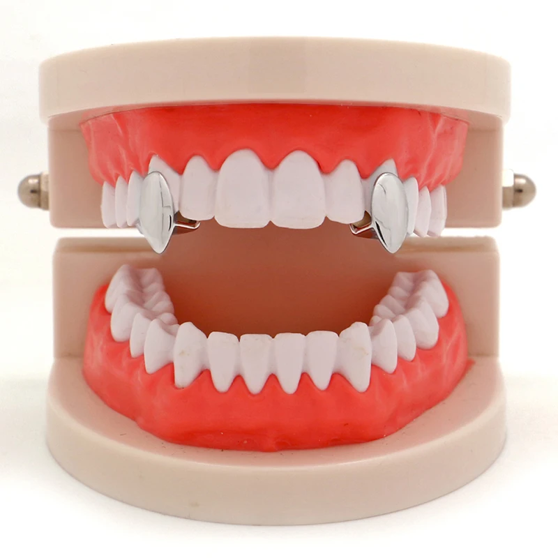 1pcs egységes Menő Komló fogak grillz felső Vámpír fangs Cakk grills sapkák Cakk Halloween cosplay