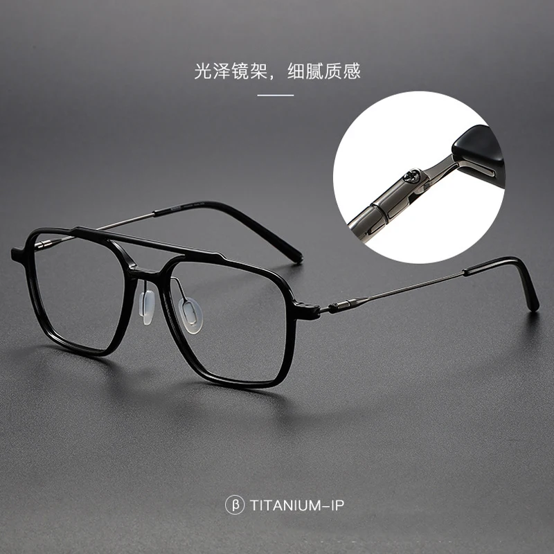 Top Quality Plastic Steel Titanium Optical Glasses Frame Men Women Luxury Brand Double Beam Computer Eyeglasses Fashion Eyewear