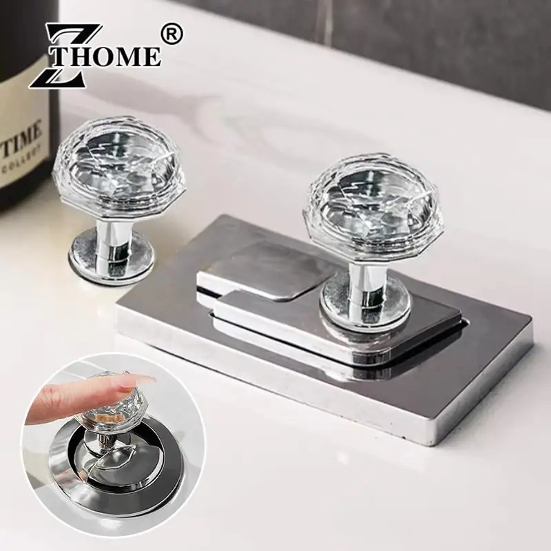 1Pc Toilet Button Diamond Toilet Press Button Water Tank Push Switch Nail Art Assistant Cabinet Door Drawer Handle