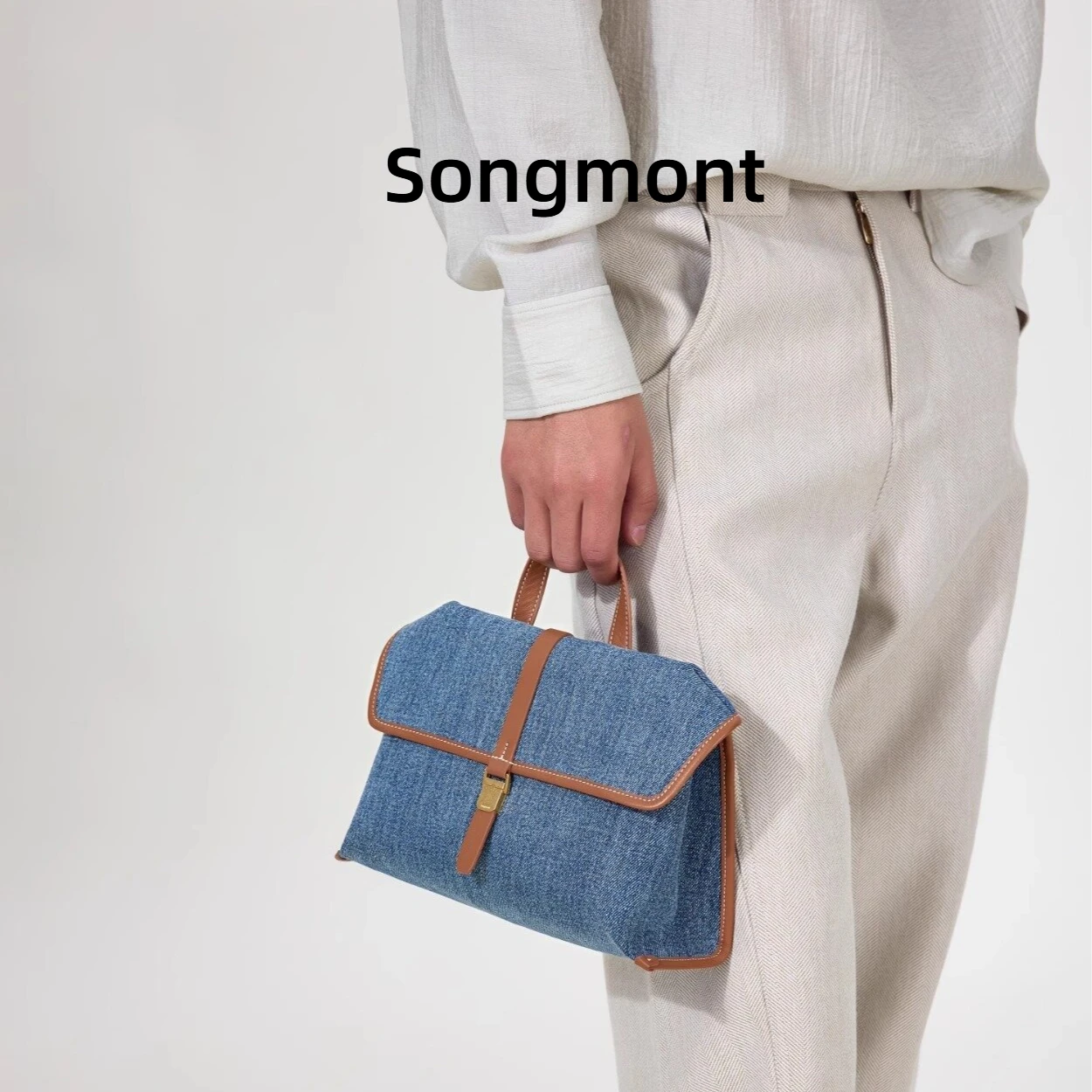

Songmont Small Square Bag - Mountain Rambler Denim Crossbody Purse, Unisex Style