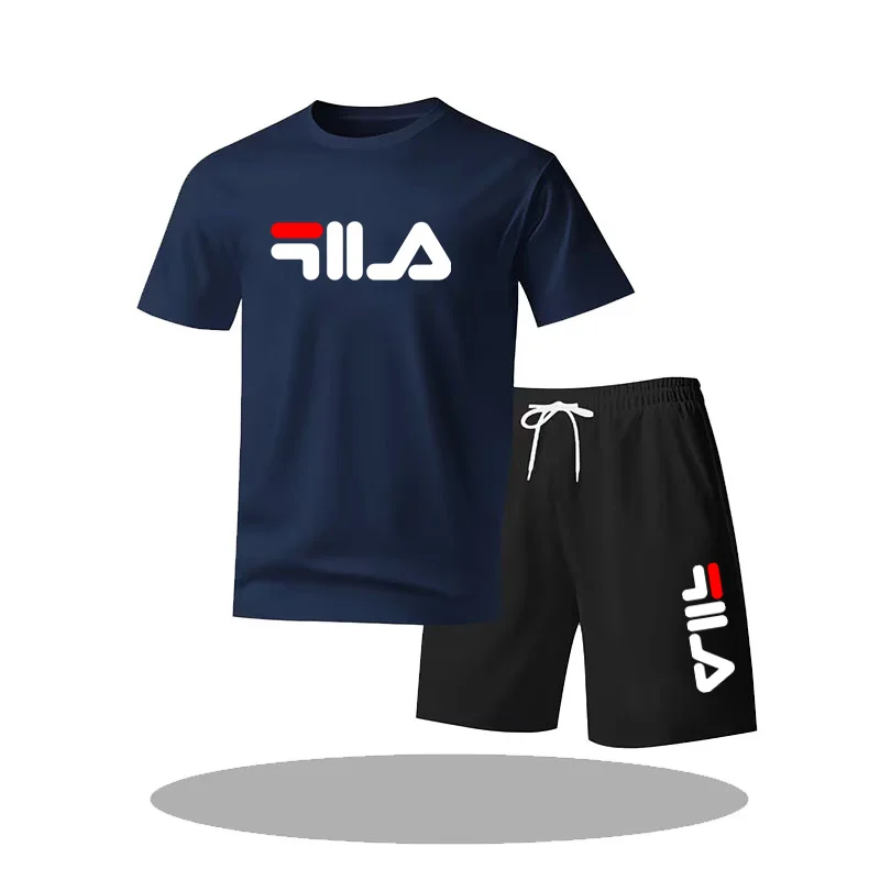 

2 Piece Men's Short Sleeve Sportswear Set Quick Drying Comfortable Casual Fitness Running T-Shirt Four Seasons Sportswear