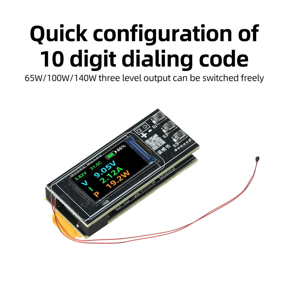 PD140W Schnelllade-Modul TFT-Display 2-6S Lithium-Batterie-Ladeplatine Powerbank-Mainboard-Kit IP2366 Buck-Boost-Wandler – Detail 4