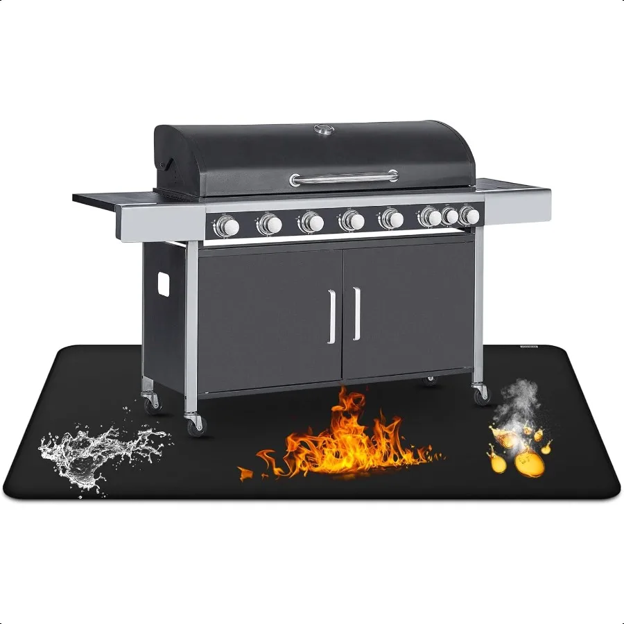 

30 x 48inch Under Grill Mat for Outdoor GrillDoubleSided Fireproof Grill Pad Perfect for Outdoor Barbecue Spots Fireproof Water
