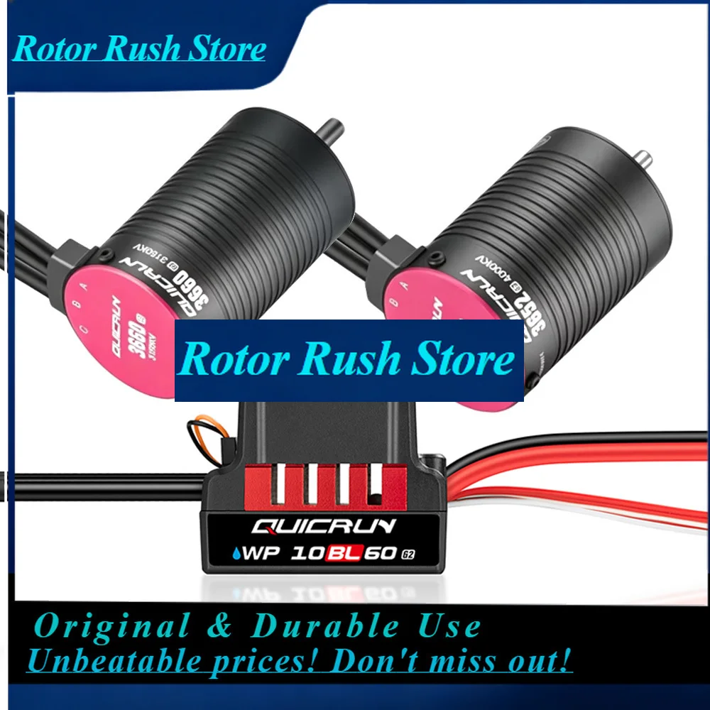 RoRuSHobbywing QuicRun 10BL60 G2 2-3S Waterproof ESC 3652SL/3660SL G2 Brushless Motor For RC 1/10 On-road,Buggy,Truck