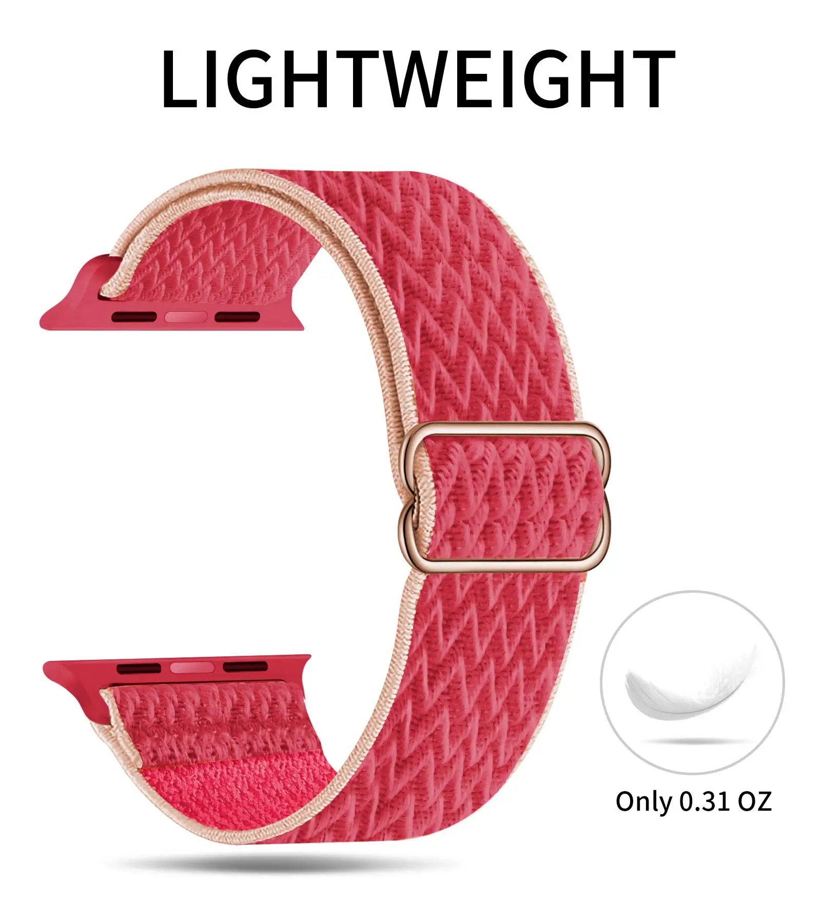 Nylon Stretch Braided Solo Loop Compatible with Apple Watch 38mm 40mm 42mm, Adjustable Elastic Woven Band ，Women&Men, S8 S9 S10