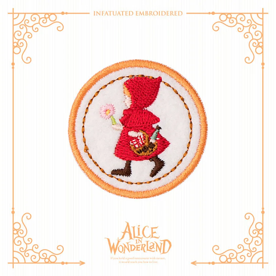 Naklejki na ubrania, ozdobne łaty, modne samoprzylepne łaty, 1 szt. Alice Wonderland