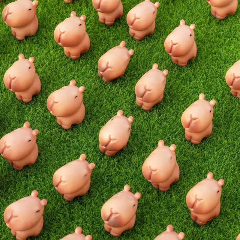 Miniaturas de Capybara de resina, figuritas de animales, adorno de escritorio para el hogar, micropaisaje, decoración artesanal, 5/10 piezas