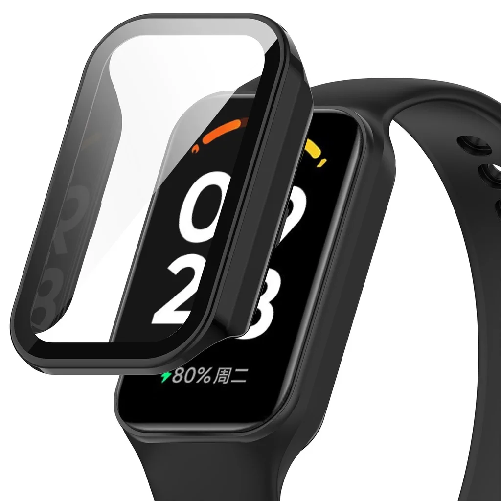 شريط سيليكون حزام وحالة ل Redmi الذكية الفرقة 2 الزجاج المقسى حامي الشاشة غطاء غلاف الملحقات ل Redmi Band2