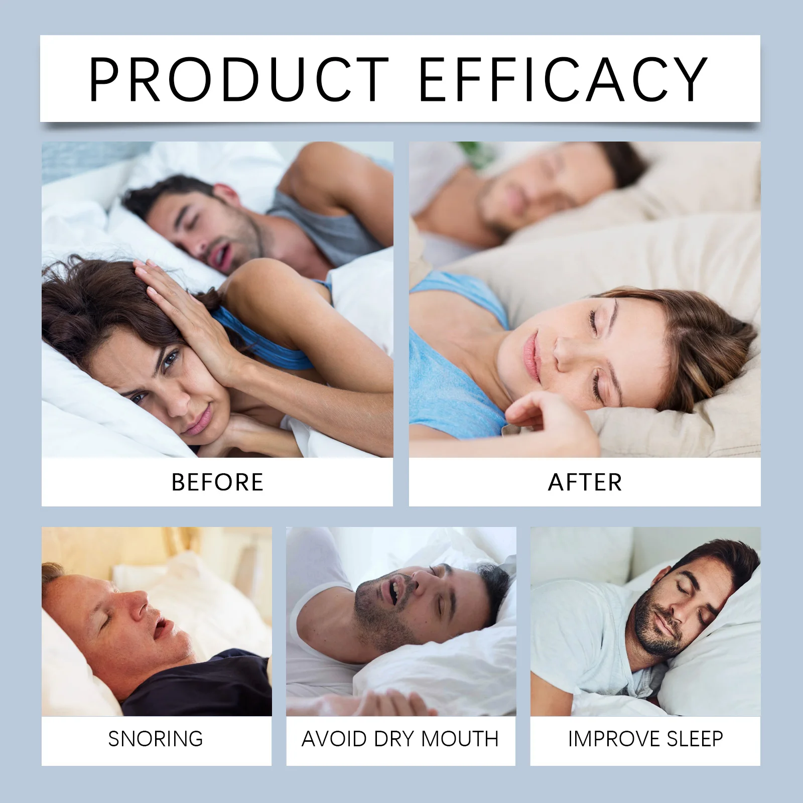 Stop Snoring Mouthpiece Anti Snoring Device Sleep Aid Mouth Guard with Soft Medical Silicone Night Sleep Snore Relief Travel