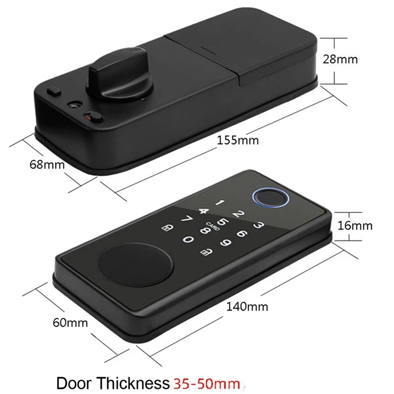 Imagem -06 - Fechadura Eletrônica com Deadbolt Fechadura de Impressão Digital Entrada Keyless Smartlife App Desbloqueio Remoto Tuya