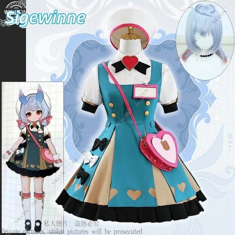 Sigewinne Cosplay Game Genshin Impact Sigewinne Cosplay Costume Dress Wig Anime Role Play Carnival Party Suits Fontaine Set