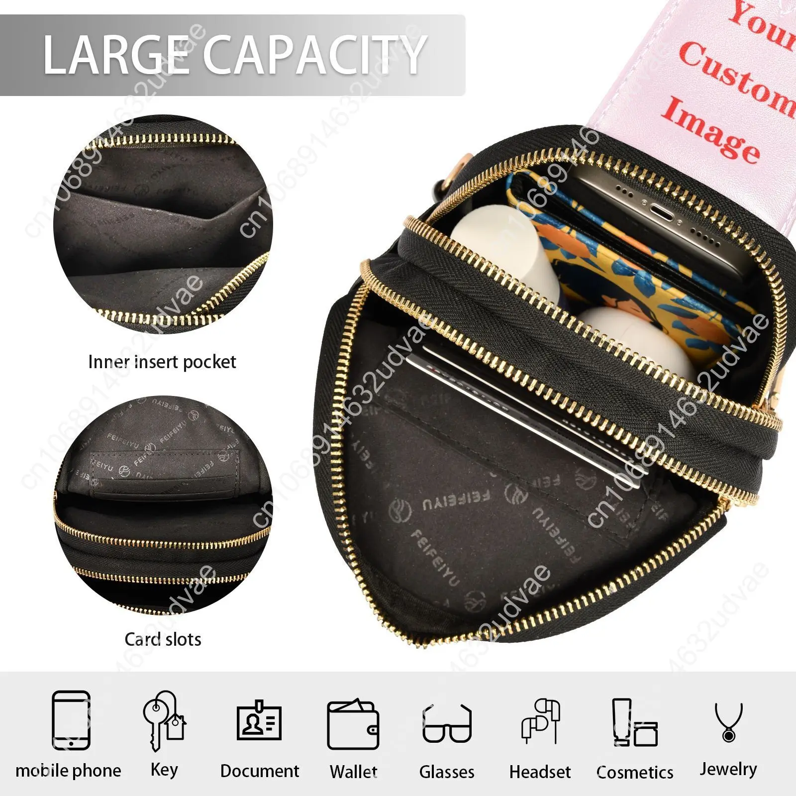 Fashion Waist Packs Customize Crossbody Bags High-quality PU Leather Phone Shoulder Messenger Bag Small Square Card Package Bags