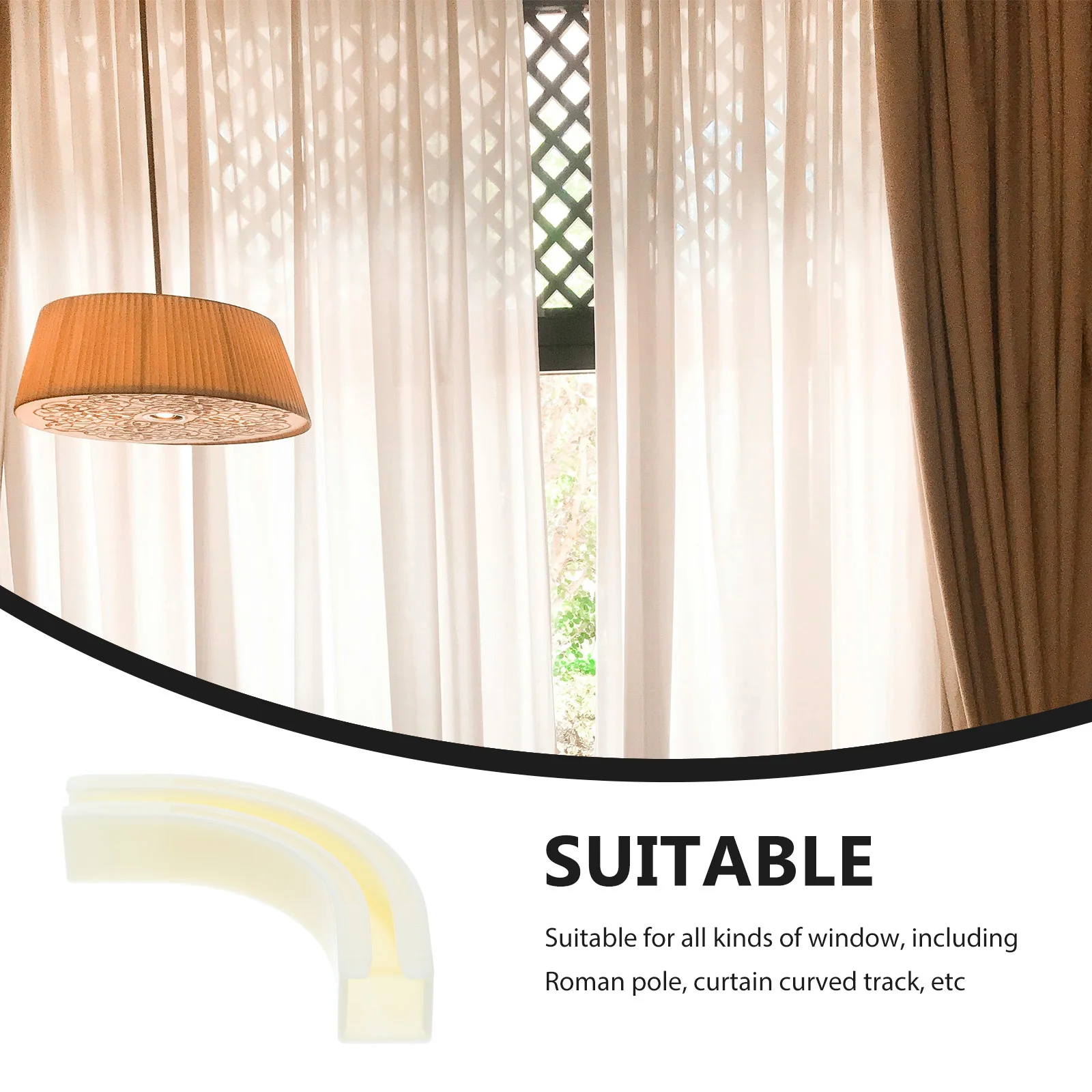 الستار المسار 90 درجة طائرة شراعية موصل ABS المواد تصميم أنيق نافذة المنزل ملحق الستار المسار موصل #4