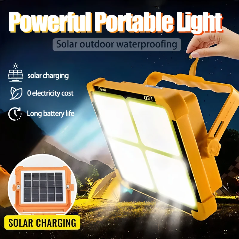 

Фонарь на солнечной энергии, аккумулятор 2000 мАч, 15 часов работы, светодиодный светильник для кемпинга, водонепроницаемая конструкция, портативное аварийное освещение